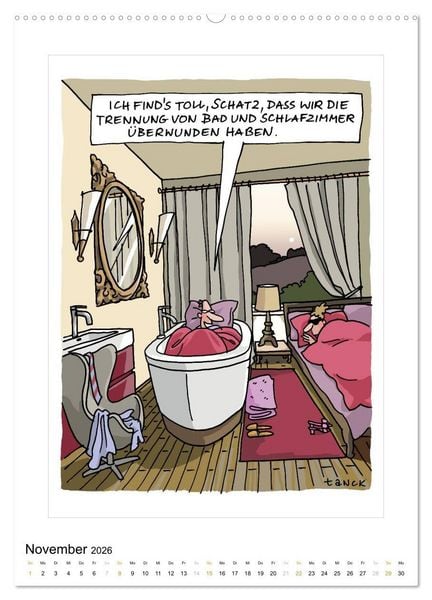 Produktbild: Betongold lacht - Cartoons (Wandkalender 2026 DIN A2 hoch), CALVENDO Monatskalender