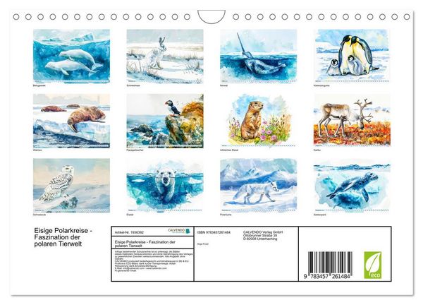 Produktbild: Eisige Polarkreise - Faszination der polaren Tierwelt (Wandkalender 2026 DIN A4 quer), CALVENDO Monatskalender