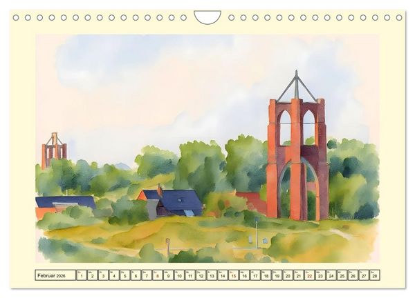 Produktbild: BORKUM Perle der Nordsee (Wandkalender 2026 DIN A4 quer), CALVENDO Monatskalender