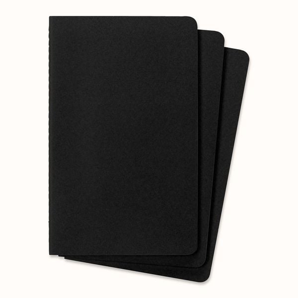 Produktbild: Moleskine Cahier, L/A5, 3er Set, Blanko, Kartoneinband, Schwarz