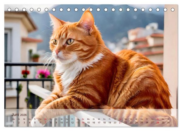 Produktbild: Rote Katzen (Tischkalender 2026 DIN A5 quer), CALVENDO Monatskalender