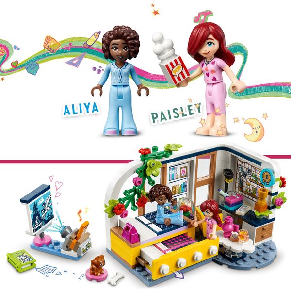 LEGO Friends 41740 Aliyas Zimmer Set, Spielzeug mit Mini-Puppen