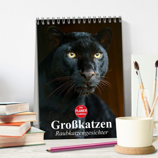 Produktbild: Gro&szlig;katzen. Raubkatzengesichter (Tischkalender 2026 DIN A5 hoch), CALVENDO Monatskalender