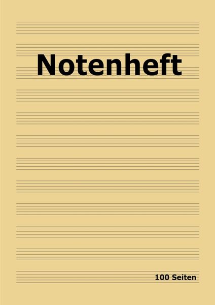 Produktbild: Notenheft: DIN A4 Notenlinienheft | 100 Seiten mit 12 Notenzeilen / Systeme pro Blatt | Papier 90g/m&sup2; | Musikheft mit Notenlinien