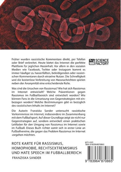 Produktbild: Rote Karte f&uuml;r Rassismus, Homophobie, Rechtsextremismus und Hate Speech im Fu&szlig;ballbereich