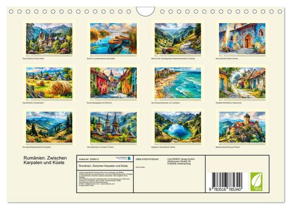 Produktbild: Rum&auml;nien. Zwischen Karpaten und K&uuml;ste (Wandkalender 2027 DIN A4 quer), CALVENDO Monatskalender