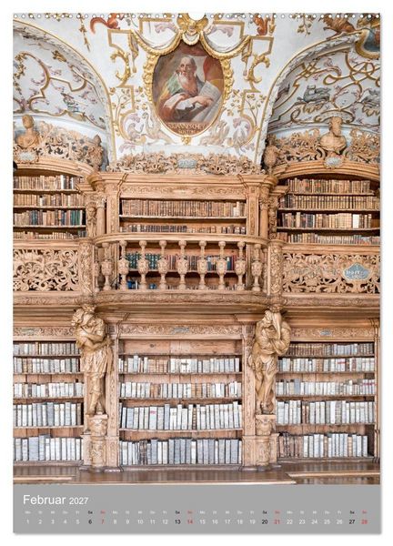 Produktbild: Waldsassen Stiftsbibliothek (hochwertiger Premium Wandkalender 2027 DIN A2 hoch), Kunstdruck in Hochglanz