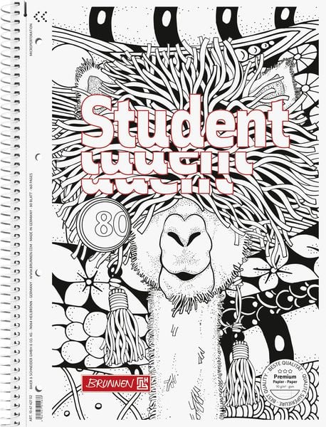 Produktbild: Brunnen Collegeblock A4 Lin27 Lama ZENart