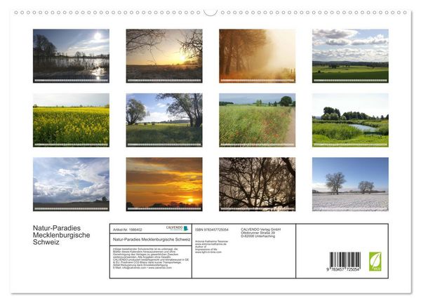 Produktbild: Natur-Paradies Mecklenburgische Schweiz (hochwertiger Premium Wandkalender 2026 DIN A2 quer), Kunstdruck in Hochglanz
