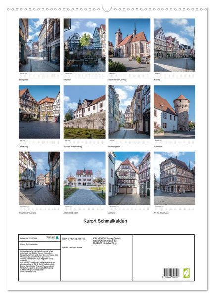 Produktbild: Kurort Schmalkalden (Wandkalender 2026 DIN A2 hoch), CALVENDO Monatskalender