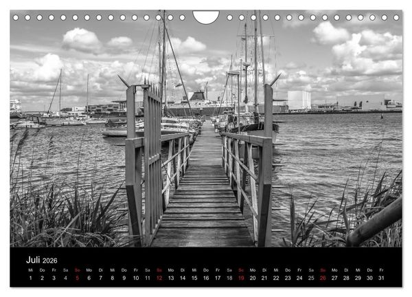 Produktbild: Bremerhaven - Blickpunkte Schwarzwei&szlig; (Wandkalender 2026 DIN A4 quer), CALVENDO Monatskalender
