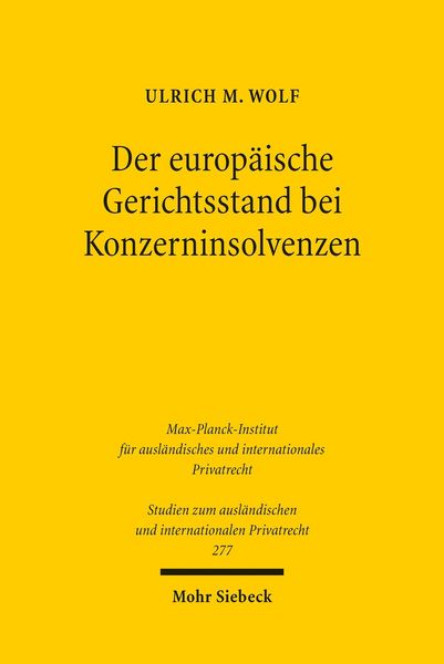 Produktbild: Der europ&auml;ische Gerichtsstand bei Konzerninsolvenzen