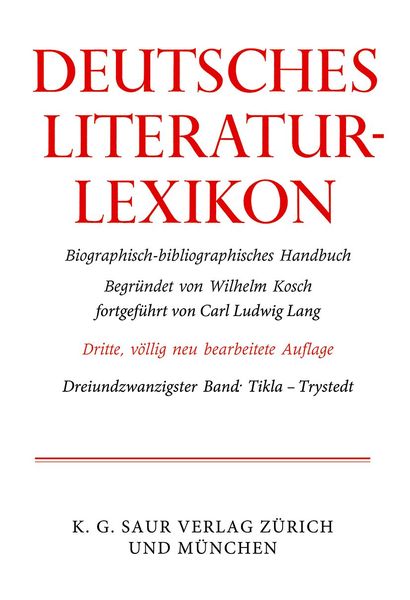 Produktbild: Deutsches Literatur-Lexikon / Tikla - Trystedt