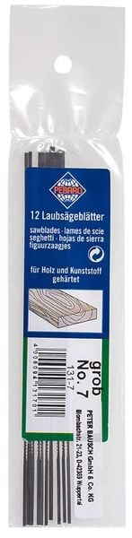 Produktbild: PEBARO 131-7 - Laubs&auml;gebl&auml;tter geh&auml;rtet, f&uuml;r Holz und Kunststoff, St&auml;rke 7, grob, 12 St&uuml;ck