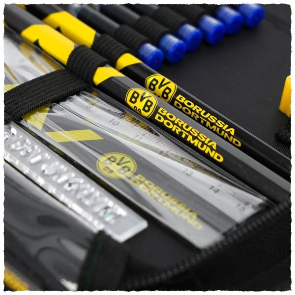 Produktbild: BVB Borussia Dortmund 09 - aufklappbares Etui mit BVB-Logo - bef&uuml;llt