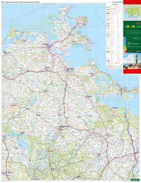 Produktbild: freytag & berndt Stra&szlig;enkarte R&uuml;gen - Mecklenburg-Vorpommern 1:150.000