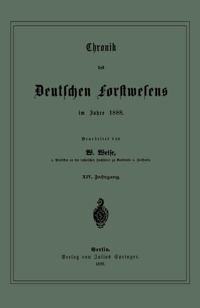 Produktbild: Chronik des Deutschen Forstwesens im Jahre 1888