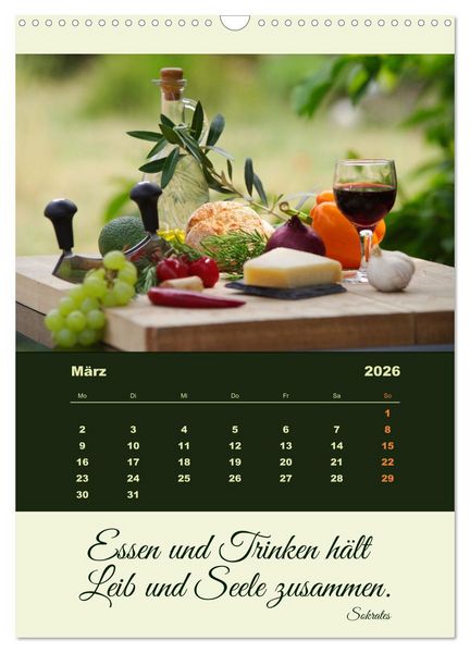 Produktbild: Vegan Ern&auml;hrt - frisches Gem&uuml;se und Obst auf den Tisch (Wandkalender 2026 DIN A3 hoch), CALVENDO Monatskalender