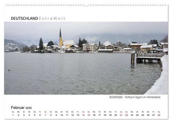 Produktbild: Wei&szlig;blaue Impressionen vom Tegernsee (hochwertiger Premium Wandkalender 2026 DIN A2 quer), Kunstdruck in Hochglanz