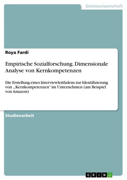 Produktbild: Empirische Sozialforschung. Dimensionale Analyse von Kernkompetenzen