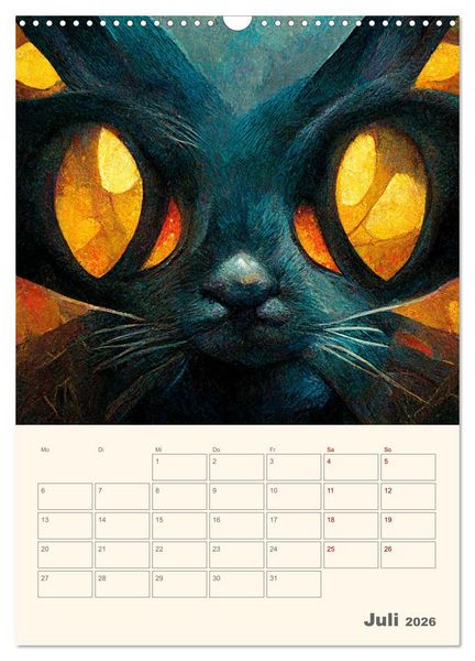 Produktbild: Die 7 Leben einer Katze (Wandkalender 2026 DIN A3 hoch), CALVENDO Monatskalender