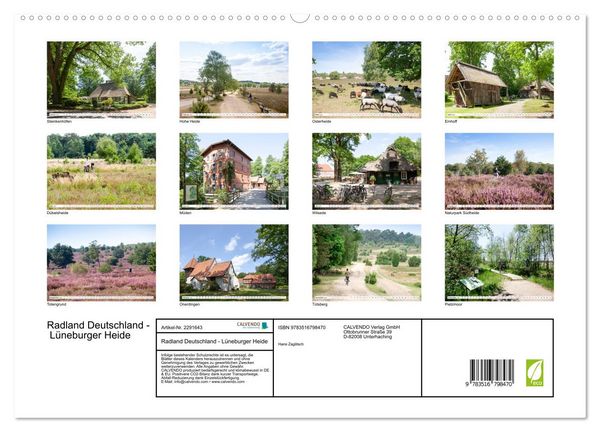 Produktbild: Radland Deutschland - L&uuml;neburger Heide (hochwertiger Premium Wandkalender 2027 DIN A2 quer), Kunstdruck in Hochglanz