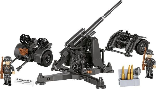 Produktbild: COBI Historical Collection 3140 - 8.8 cm Flak 18 with Carriage, WWII, Bausatz 1:35, 360/2 Klemmbausteine