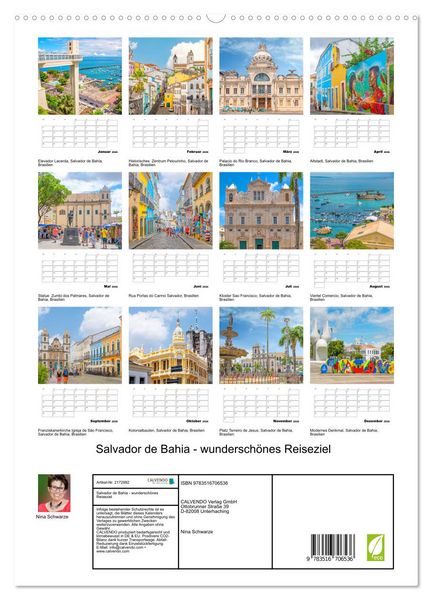 Produktbild: Salvador de Bahia - wundersch&ouml;nes Reiseziel (hochwertiger Premium Wandkalender 2026 DIN A2 hoch), Kunstdruck in Hochglanz