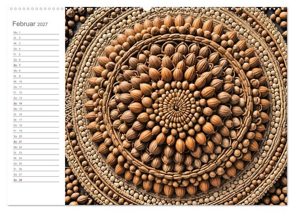 Produktbild: Natural Mandalas - Kraftvolle KI Mandalas aus Naturmaterialien (Wandkalender 2027 DIN A2 quer), CALVENDO Monatskalender