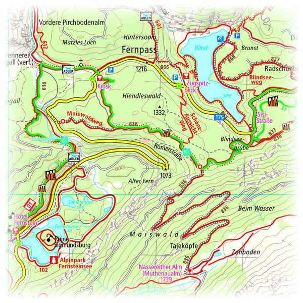 Produktbild: Publicpress Rad- und Wanderkarte Zugspitze, Wettersteingebirge, Mieminger Kette 1:35.000