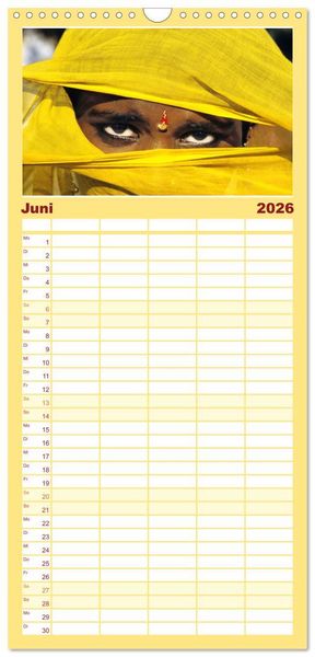 Produktbild: Familienplaner 2026 - Asien - Kontinent der Farben mit 5 Spalten (Wandkalender, 21 x 45 cm) CALVENDO