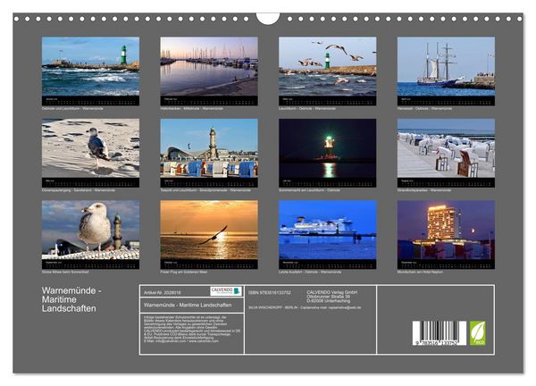 Produktbild: Warnem&uuml;nde - Maritime Landschaften (Wandkalender 2026 DIN A3 quer), CALVENDO Monatskalender