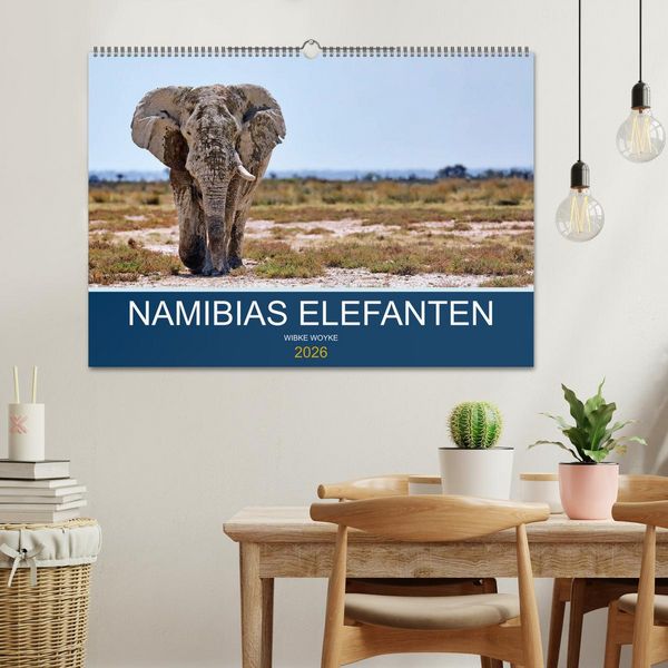 Produktbild: Namibias Elefanten (Wandkalender 2026 DIN A2 quer), CALVENDO Monatskalender
