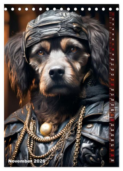 Produktbild: Stylish Dogs (Desk Calendar 2026 DIN A5 portrait), CALVENDO 12 Month DeskCalendar