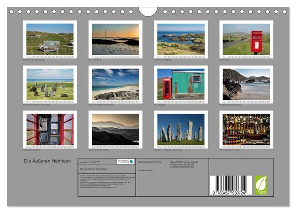 Produktbild: Die &Auml;u&szlig;eren Hebriden (Wandkalender 2026 DIN A4 quer), CALVENDO Monatskalender