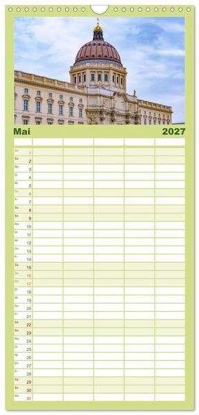 Produktbild: Familienplaner 2027 - Berlin rund ums Jahr mit 5 Spalten (Wandkalender, 21 x 45 cm) CALVENDO