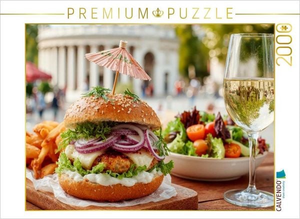 Produktbild: CALVENDO Puzzle Absolut genial - ein Aubergine-Hamburger | 2000 Teile Lege-Gr&ouml;&szlig;e 90x67cm Foto-Puzzle f&uuml;r gl&uuml;ckliche Stunden