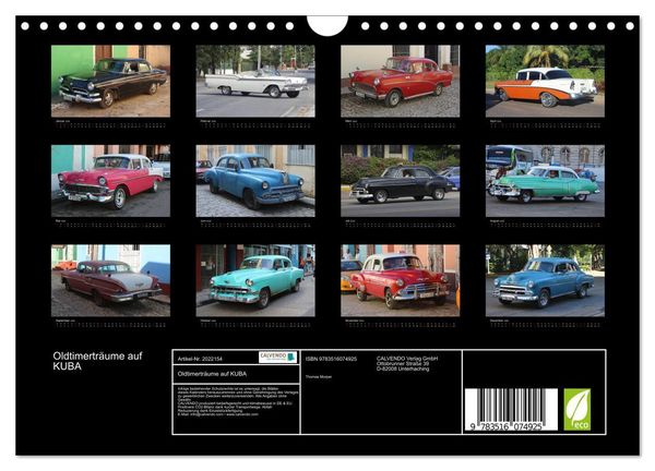 Produktbild: Oldtimertr&auml;ume auf KUBA (Wandkalender 2026 DIN A4 quer), CALVENDO Monatskalender