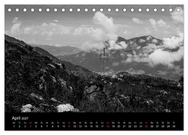 Produktbild: BERGE IN SCHWARZ WEISS (Tischkalender 2027 DIN A5 quer), CALVENDO Monatskalender