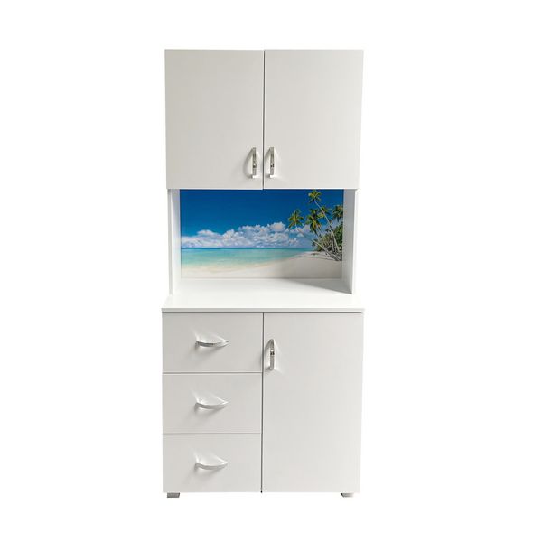 Produktbild: HTI-Living Schrank Blanca Wellness Palmen wei&szlig;, Motiv Schrank Blanca Wellness Palmen wei&szlig;, Motiv