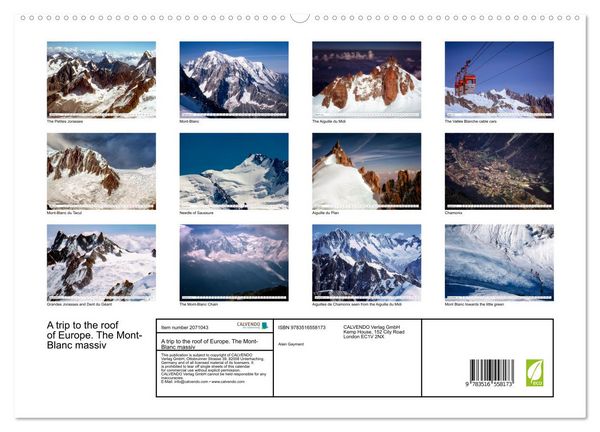 Produktbild: A trip to the roof of Europe. The Mont-Blanc massiv (High Quality Premium Wall Calendar 2026 DIN A2 landscape),CALVENDO 12 Month Wall Calendar
