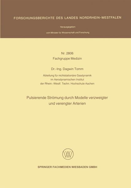Produktbild: Pulsierende Str&ouml;mung durch Modelle verzweigter und verengter Arterien