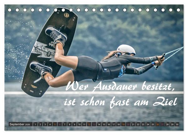 Produktbild: Sport Spruchkalender (Tischkalender 2026 DIN A5 quer), CALVENDO Monatskalender