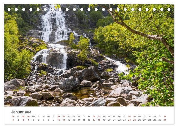 Produktbild: Wasserf&auml;lle in Norwegen (Tischkalender 2026 DIN A5 quer), CALVENDO Monatskalender