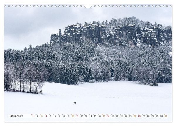 Produktbild: S&auml;chsische Schweiz - Wandern durch das Elbsandsteingebirge (Wandkalender 2026 DIN A3 quer), CALVENDO Monatskalender