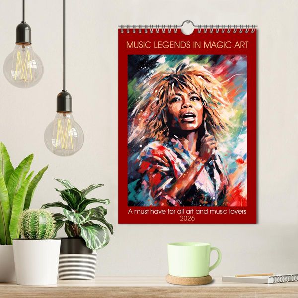 Produktbild: Music legends in magic art (Wall Calendar 2026 DIN A4 portrait), CALVENDO 12 Month Wall Calendar