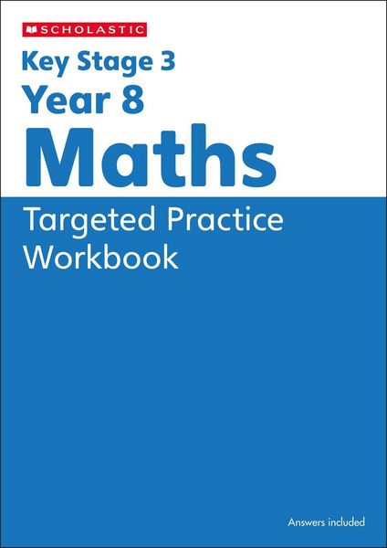 Produktbild: KS3 Year 8 Maths Targeted Practice Workbook with answers.