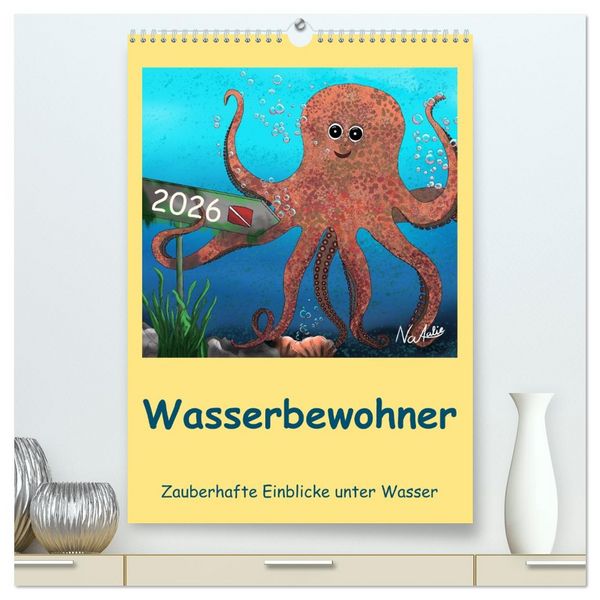 Produktbild: Wasserbewohner (hochwertiger Premium Wandkalender 2026 DIN A2 hoch), Kunstdruck in Hochglanz