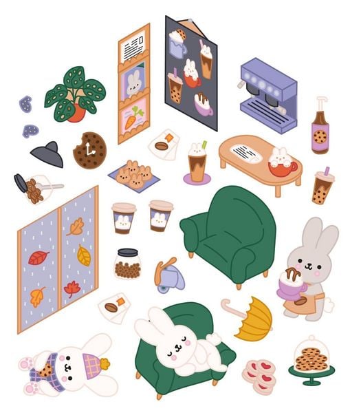 Produktbild: Mein s&uuml;&szlig;es Stickerhaus: Cozy Caf&eacute;s