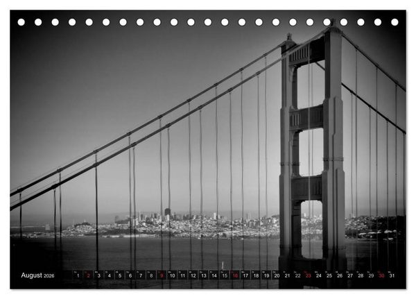 Produktbild: SAN FRANCISCO Monochrome Ansichten (Tischkalender 2026 DIN A5 quer), CALVENDO Monatskalender